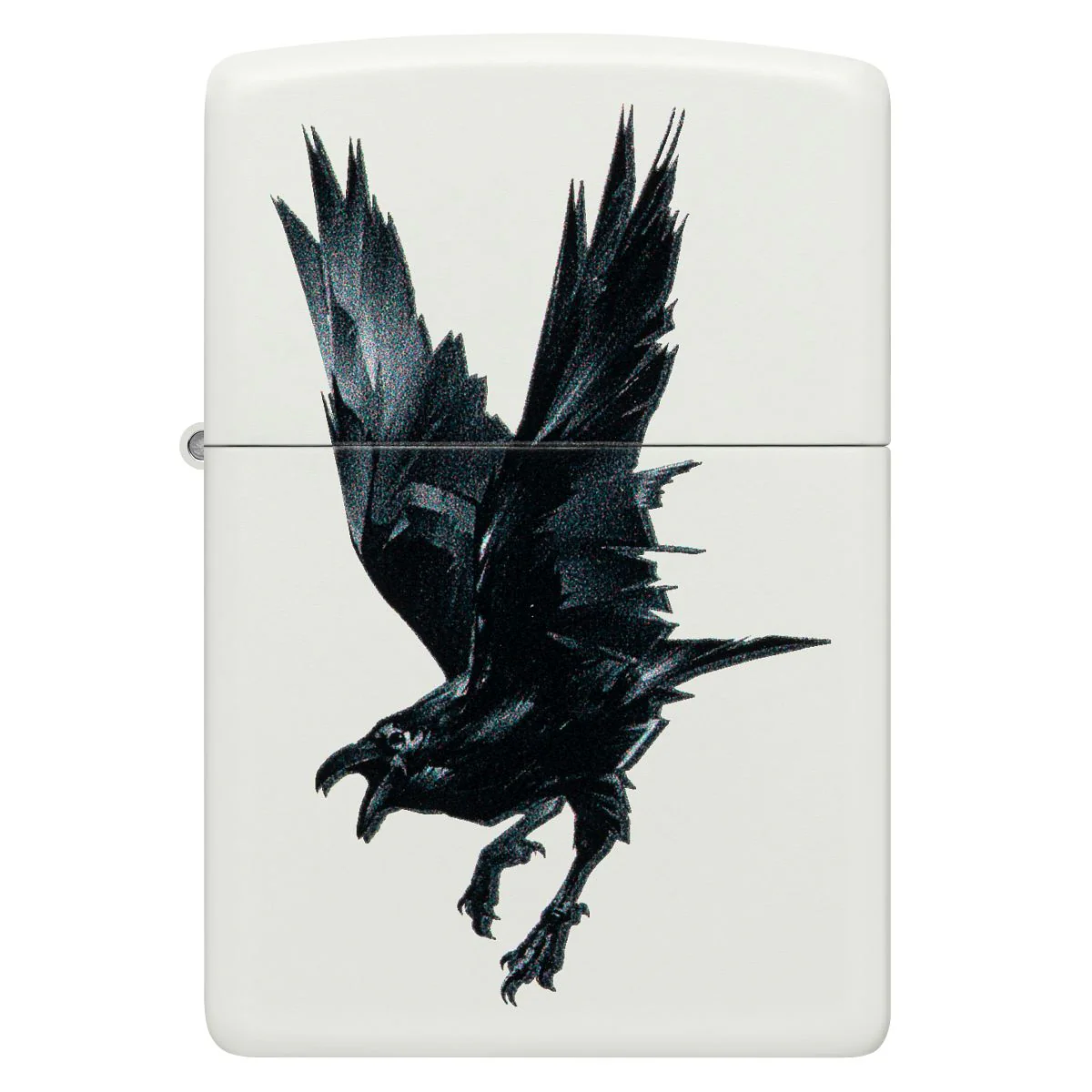 Zippo Lighter: Raven Bird - White Matte 46077 - Image 2