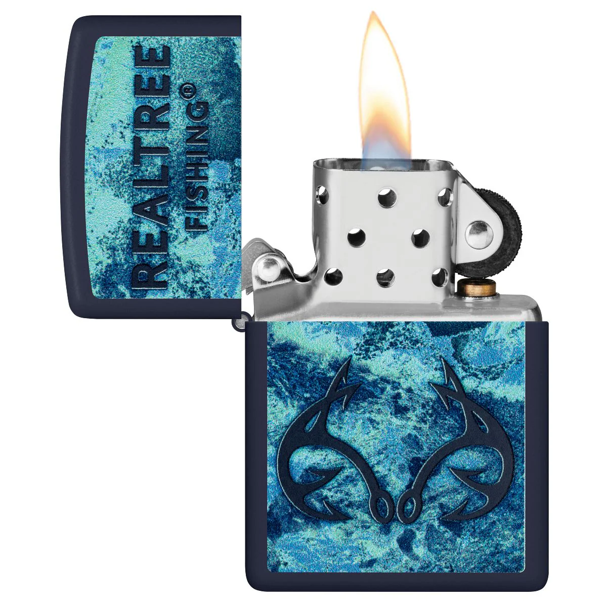 Zippo Lighter: Realtree Fishing - Navy Matte 46792 - Image 3