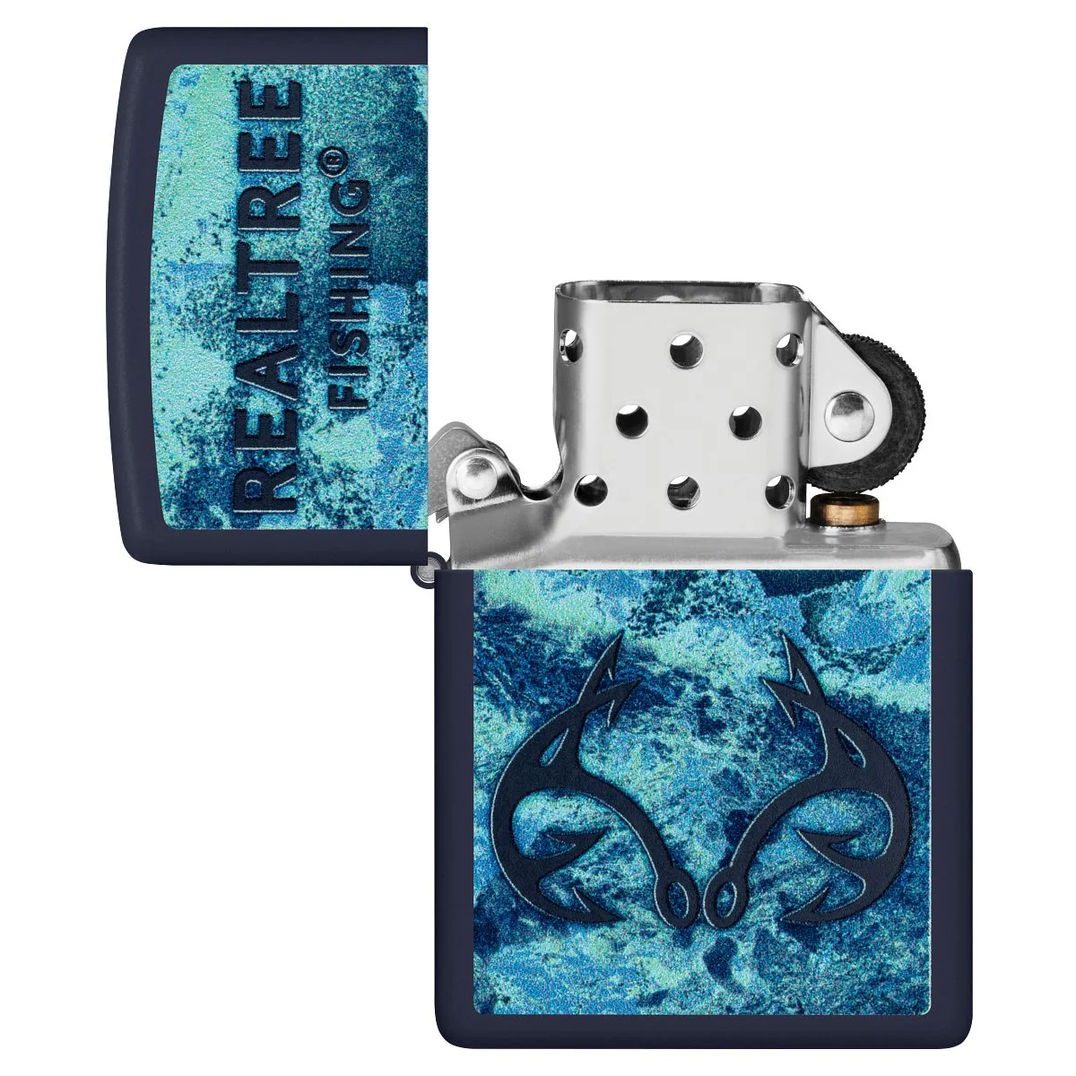 Zippo Lighter: Realtree Fishing - Navy Matte 46792 - Image 4