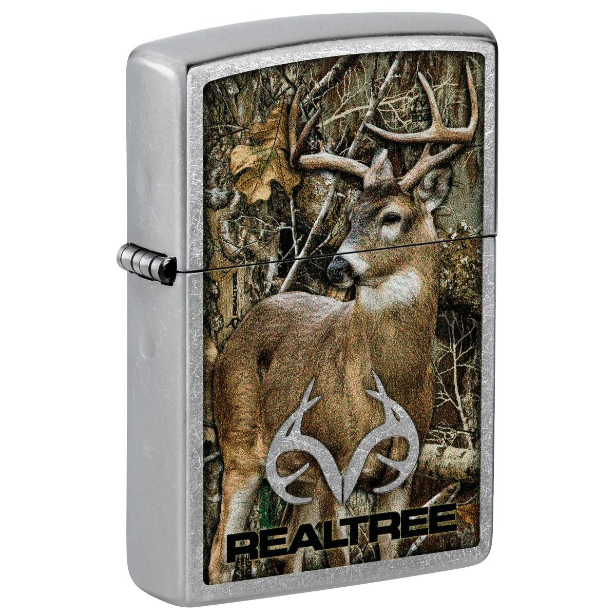 Zippo Lighter: Realtree with Buck in Woods - Street Chrome 46224