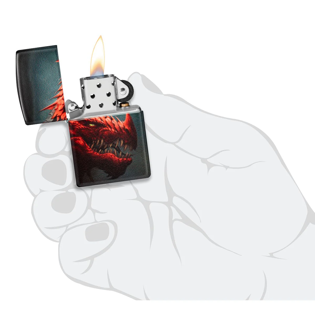 Zippo Lighter: Red Dragon, 540 Color - 540 Matte 48777 - Image 9