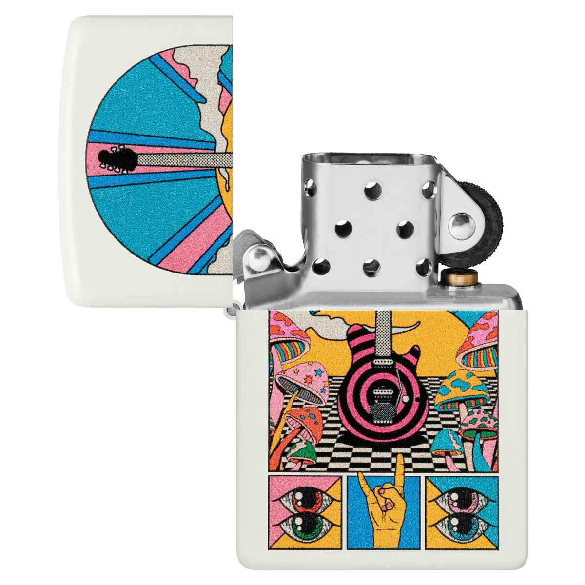 Zippo Lighter: Retro Music Design - White Matte 46167 - Image 4