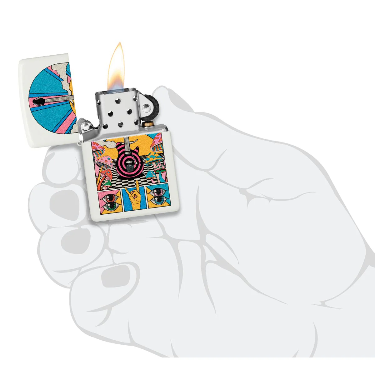 Zippo Lighter: Retro Music Design - White Matte 46167 - Image 5