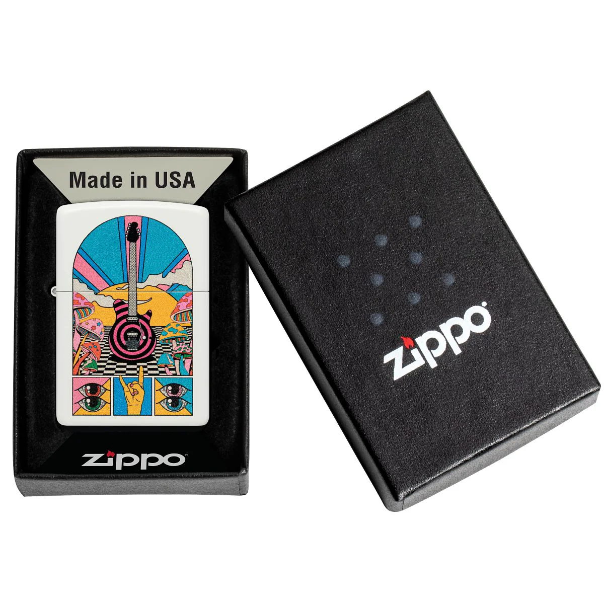 Zippo Lighter: Retro Music Design - White Matte 46167 - Image 6