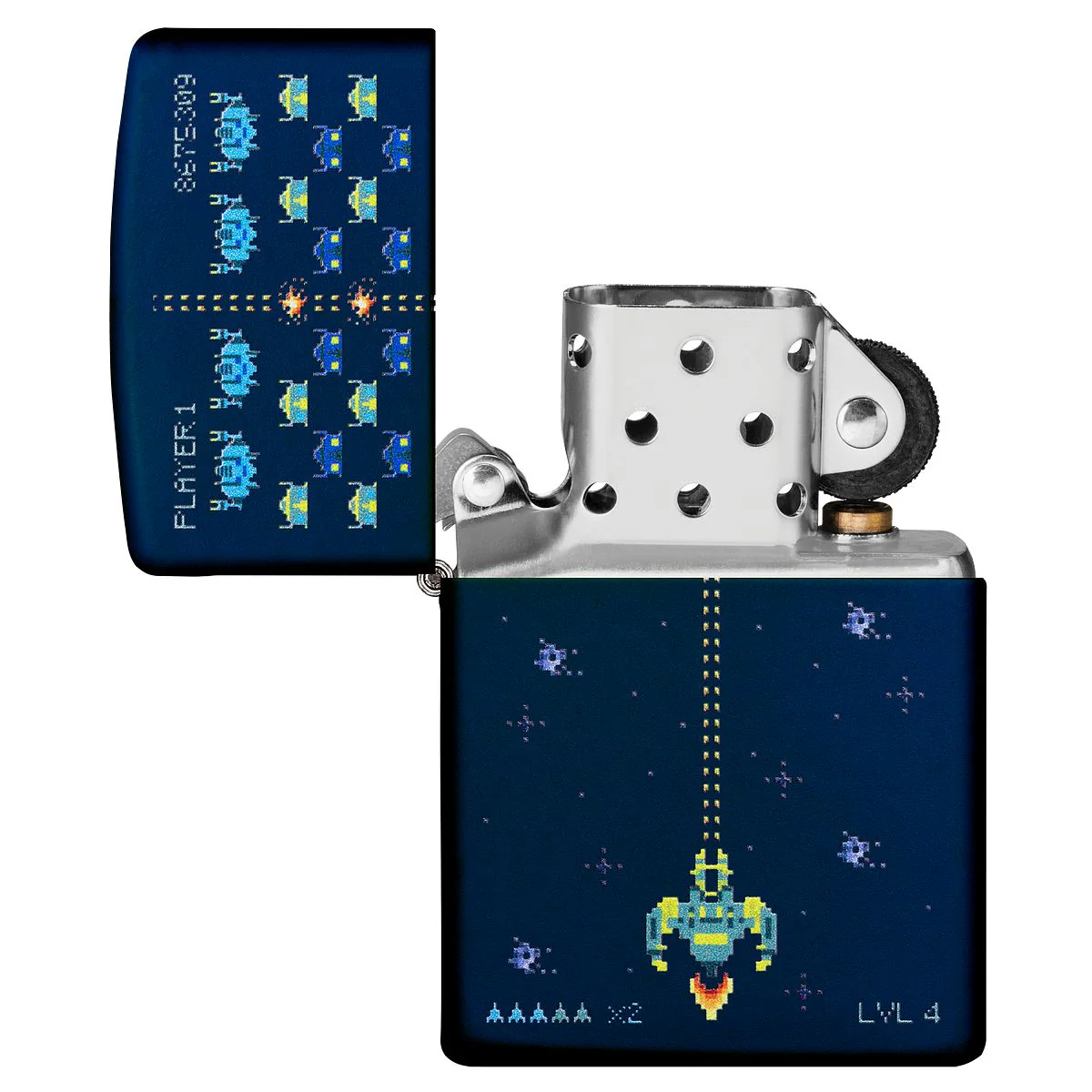 Zippo Lighter: Retro Video Game - Navy Matte 49114 - Image 4