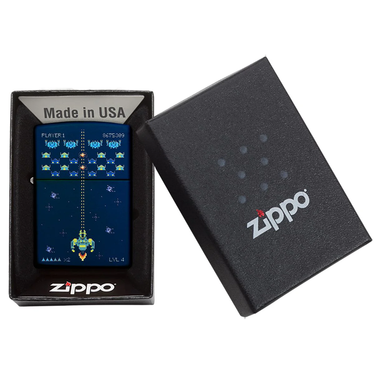 Zippo Lighter: Retro Video Game - Navy Matte 49114 - Image 6