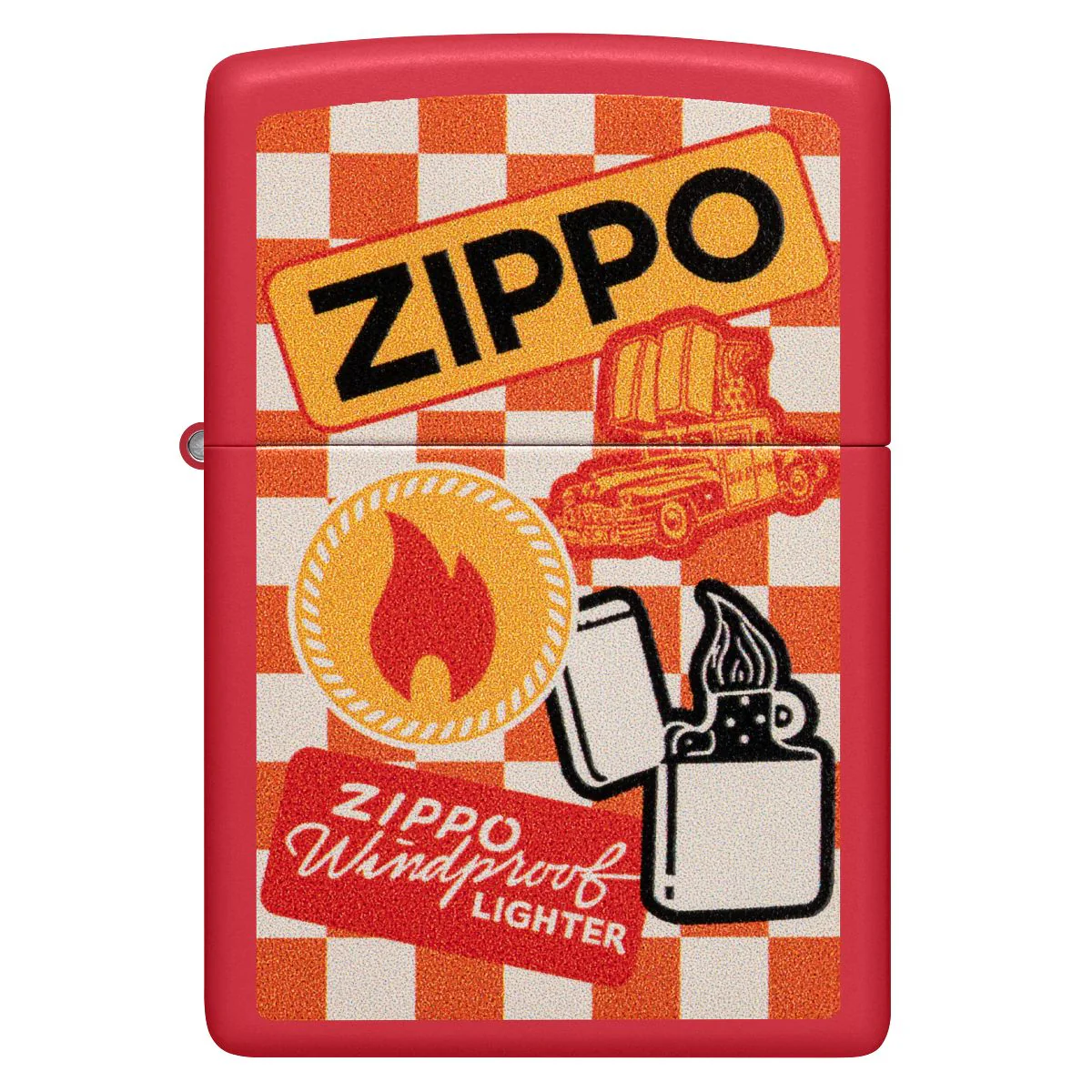 Zippo Lighter: Retro Zippo Design - Red Matte 48998 - Image 2