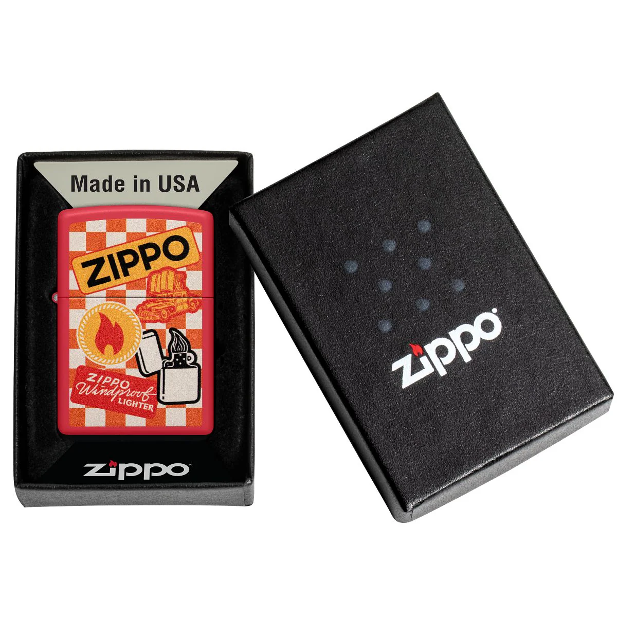Zippo Lighter: Retro Zippo Design - Red Matte 48998 - Image 6