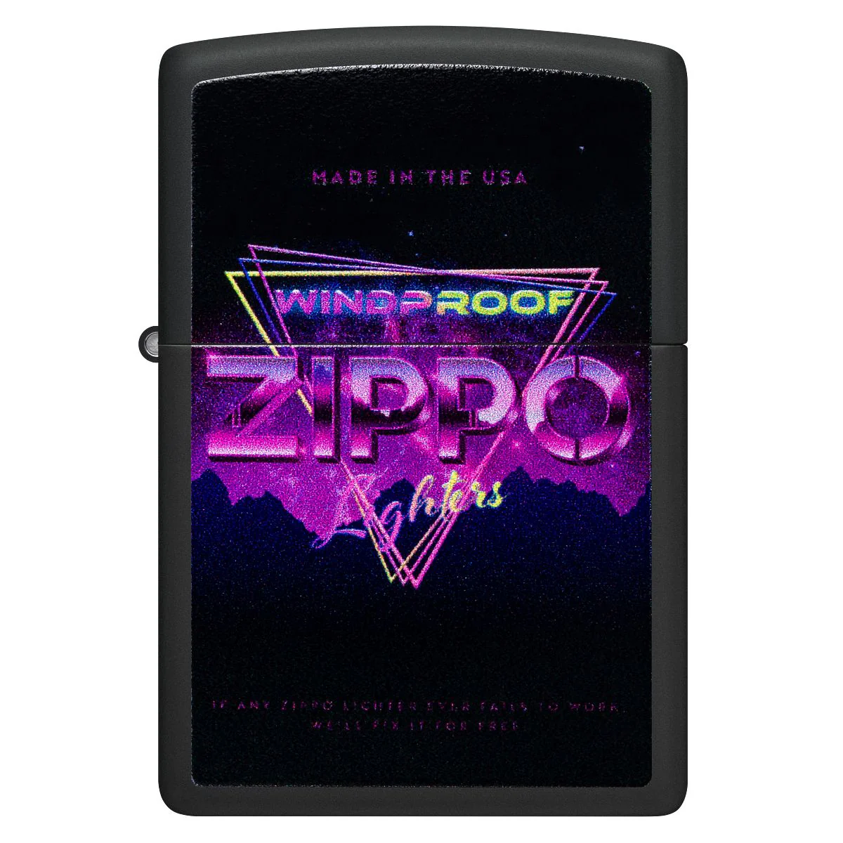 Zippo Lighter: Retro Zippo Sign - Black Matte 46247 - Image 2