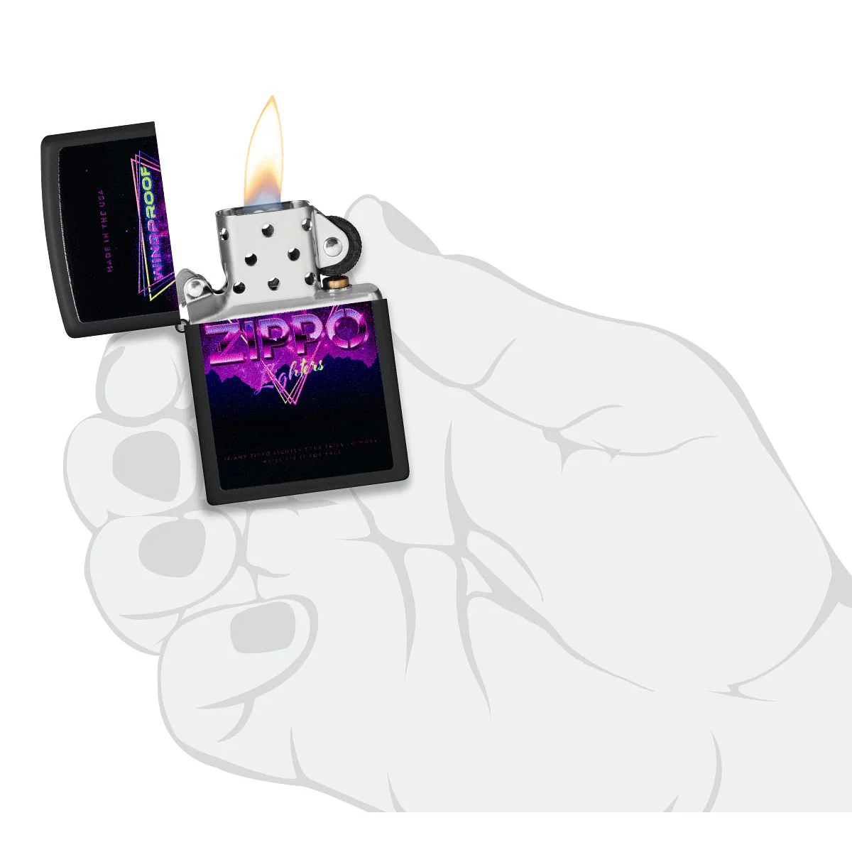 Zippo Lighter: Retro Zippo Sign - Black Matte 46247 - Image 5