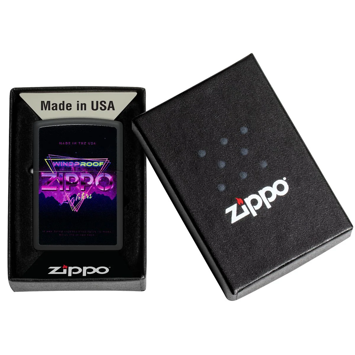 Zippo Lighter: Retro Zippo Sign - Black Matte 46247 - Image 6
