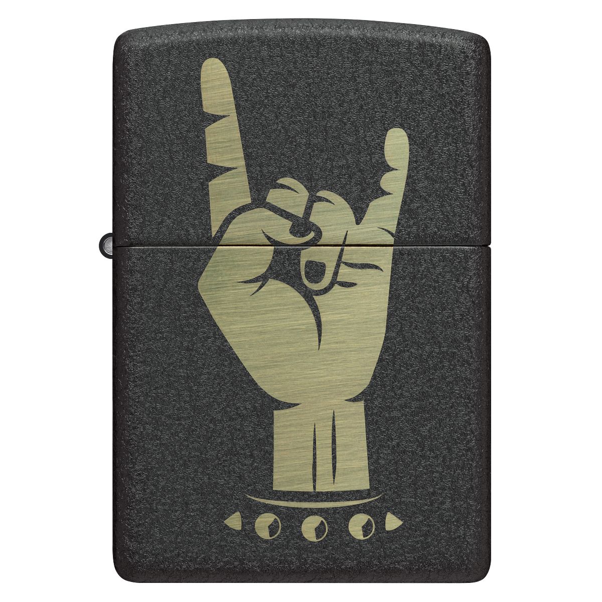 Zippo Lighter: Rock On Design - Black Crackle 47008 - Image 2