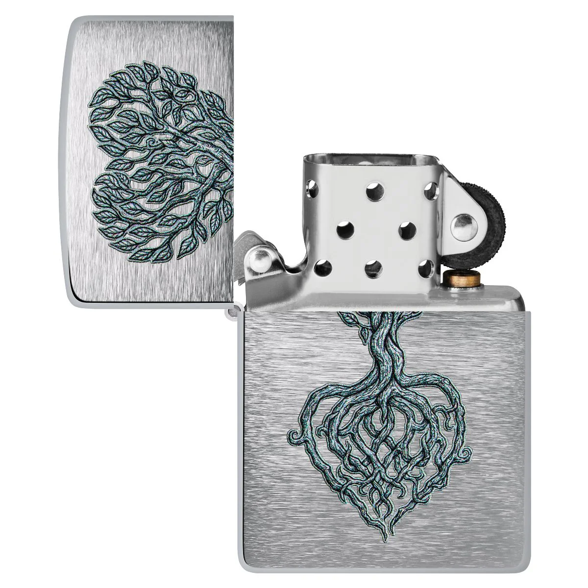 Zippo Lighter: Rooted in Love - Brushed Chrome 46232 - Image 4