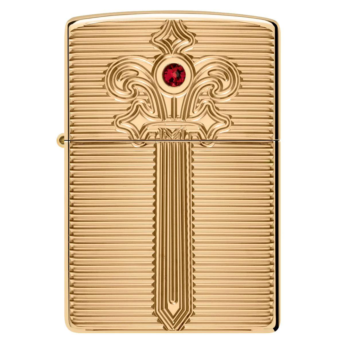 Zippo Lighter: Royal Saber Design, Deep Carved - High Polish Brass 46737 - Image 2
