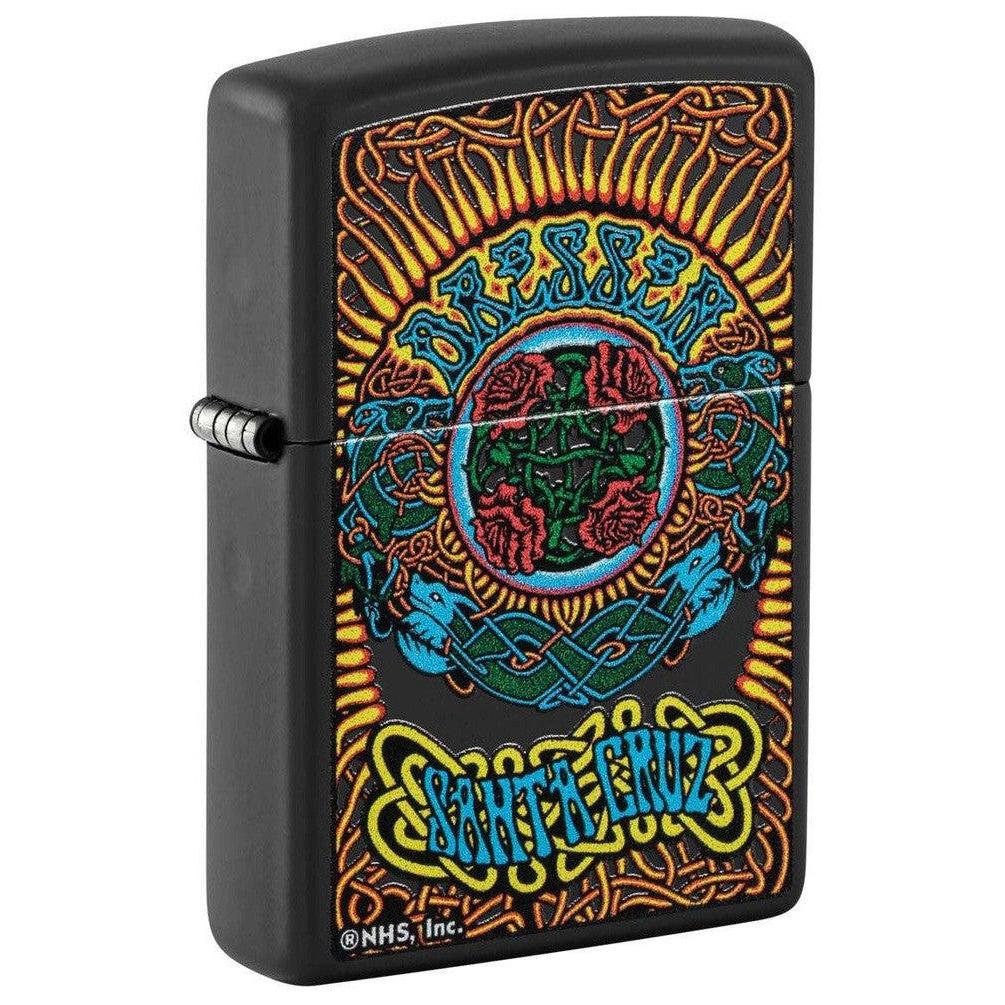 Zippo Lighter: Santa Cruz, Dressen Rose - Black Matte 48742