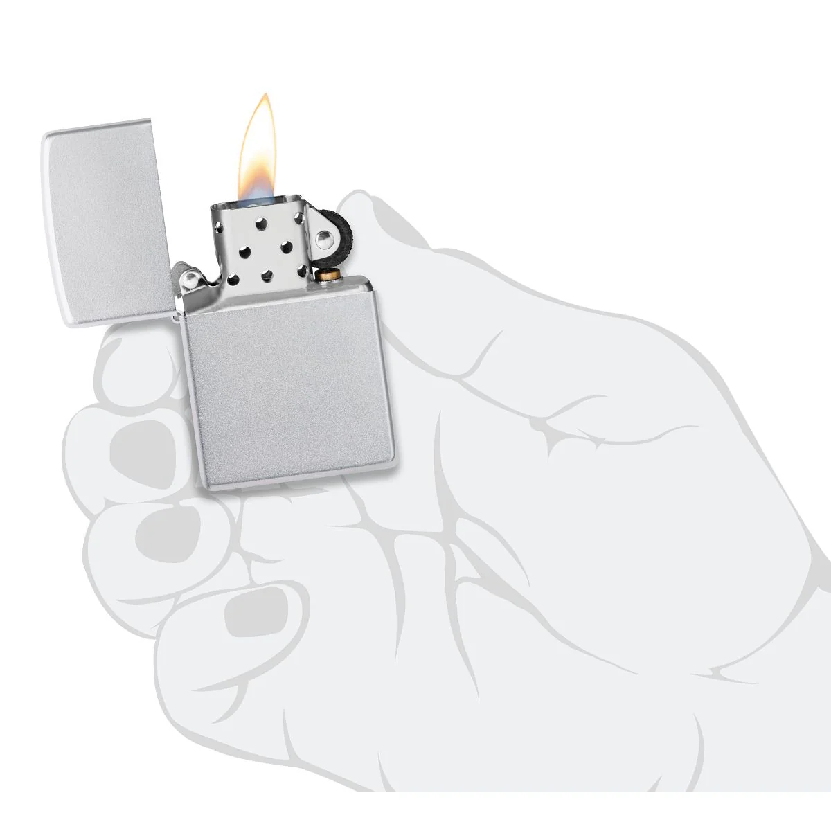 Zippo Lighter: Satin Chrome 205 - Image 5