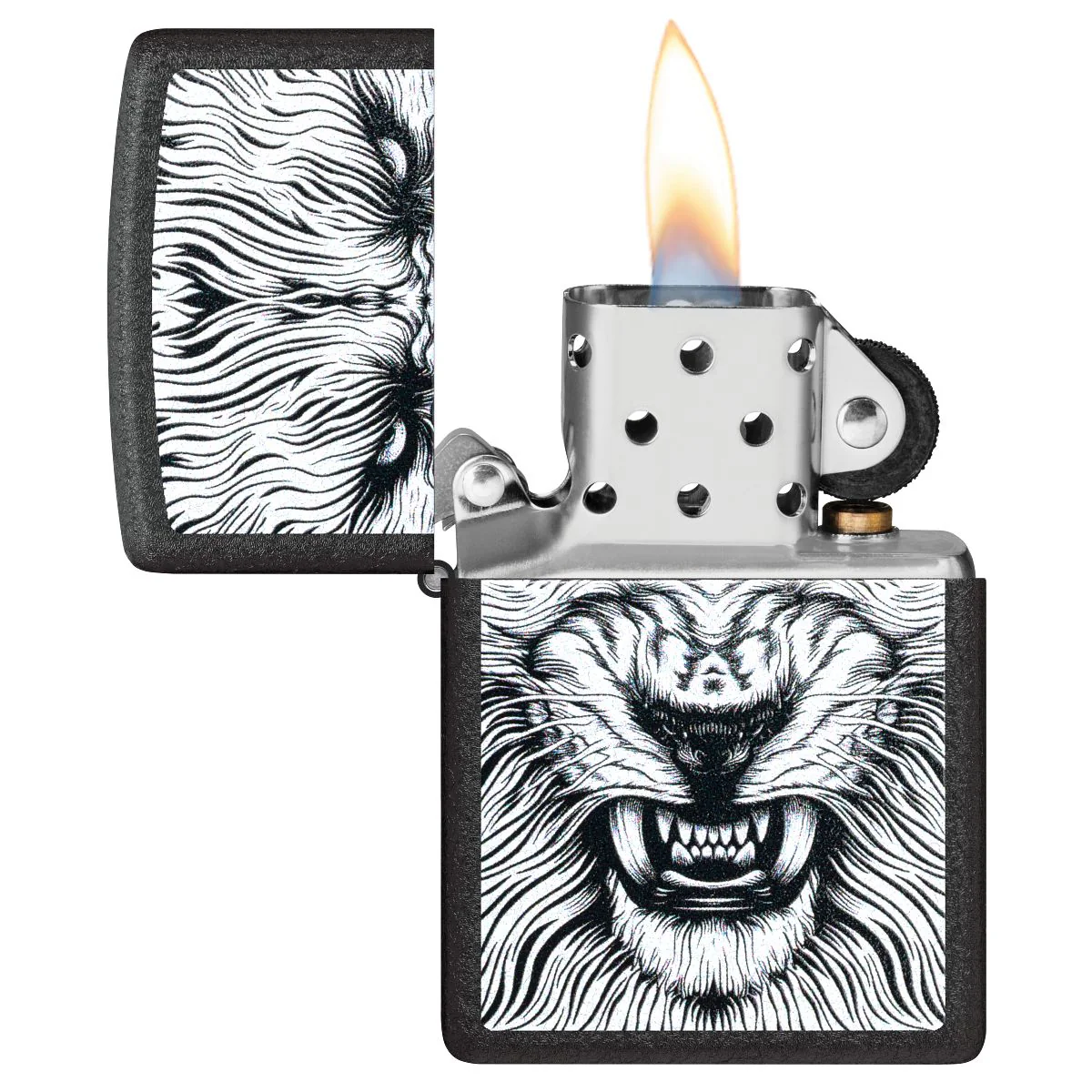 Zippo Lighter: Say Cheese Design - Black Crackle 47144 - Image 3
