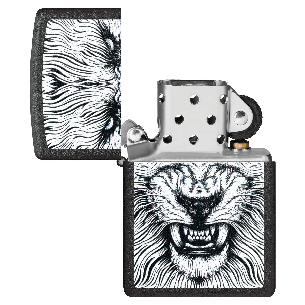 Zippo Lighter: Say Cheese Design - Black Crackle 47144 - Image 4