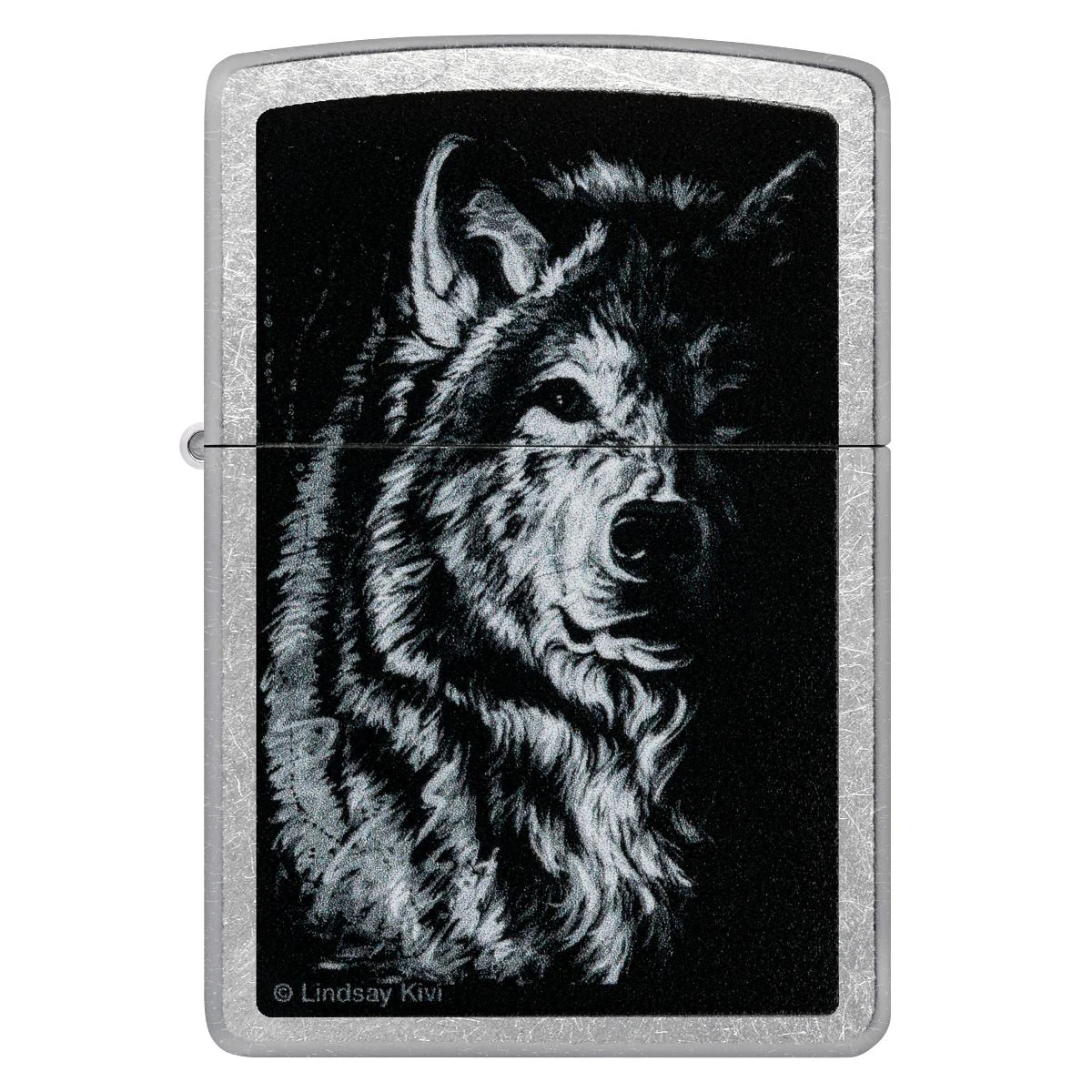 Zippo Lighter: Shadow Wolf by Lindsay Kivi - Street Chrome 46149 - Image 2