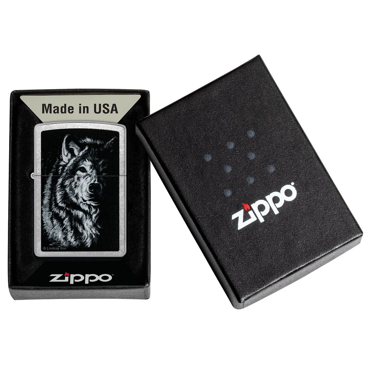Zippo Lighter: Shadow Wolf by Lindsay Kivi - Street Chrome 46149 - Image 6