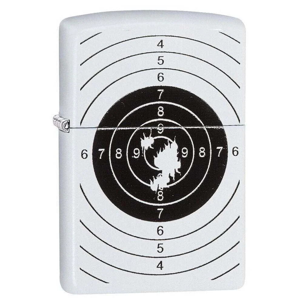 Zippo Lighter: Shooting Target - White Matte Finish 81177