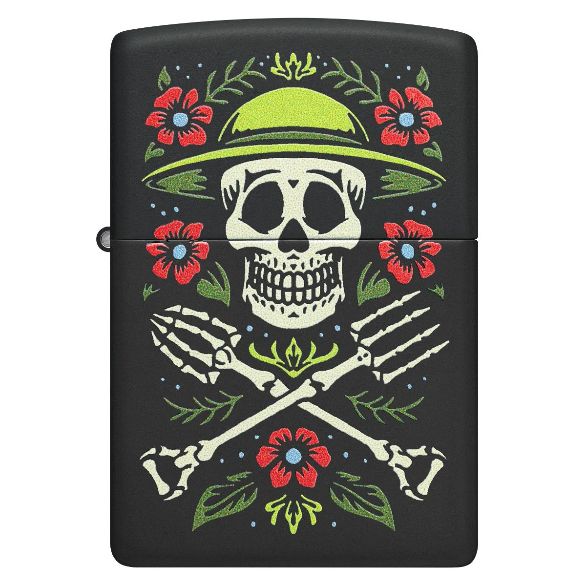 Zippo Lighter: Skeleton, Garden for Life - Black Matte 47152 - Image 2
