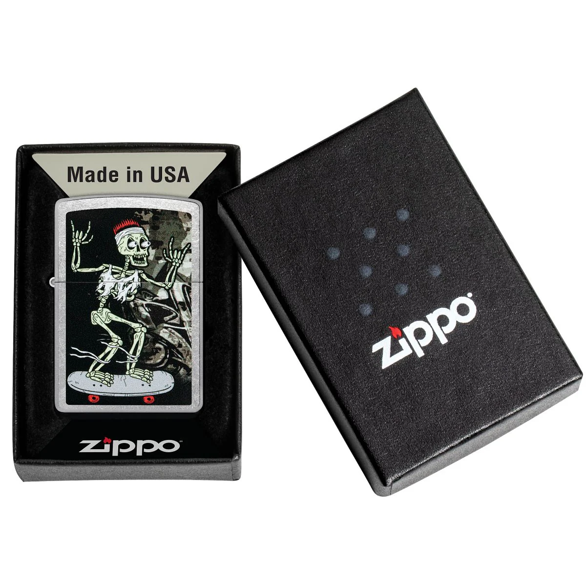 Zippo Lighter: Skeleton on Skateboard - Street Chrome 48911 - Image 6