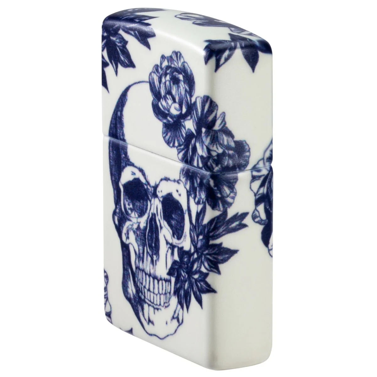 Zippo Lighter: Skull and Flowers, Glow-in-the-Dark - 540 Color 46037 - Image 3