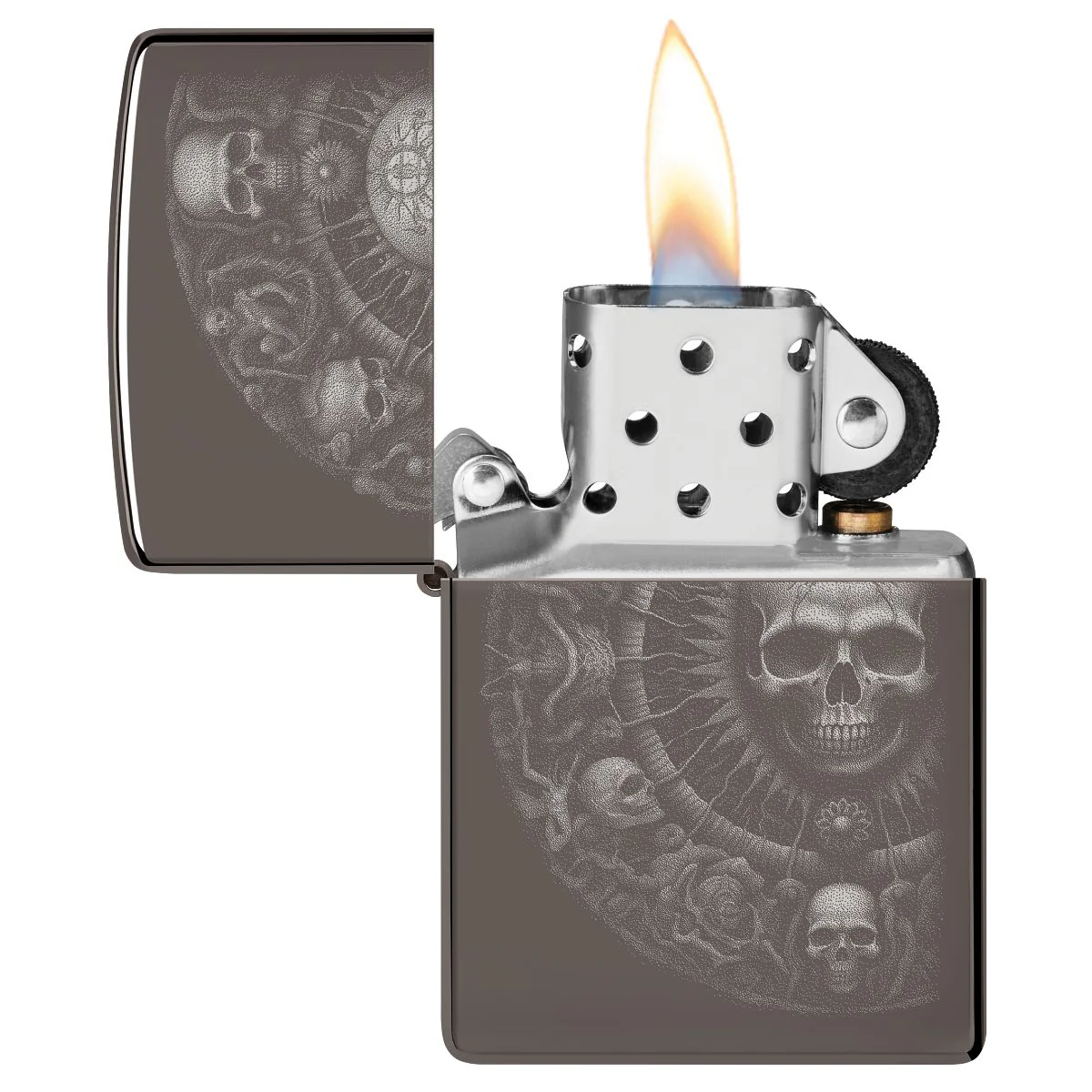 Zippo Lighter: Skull Mandala - Black Ice 46602 - Image 3