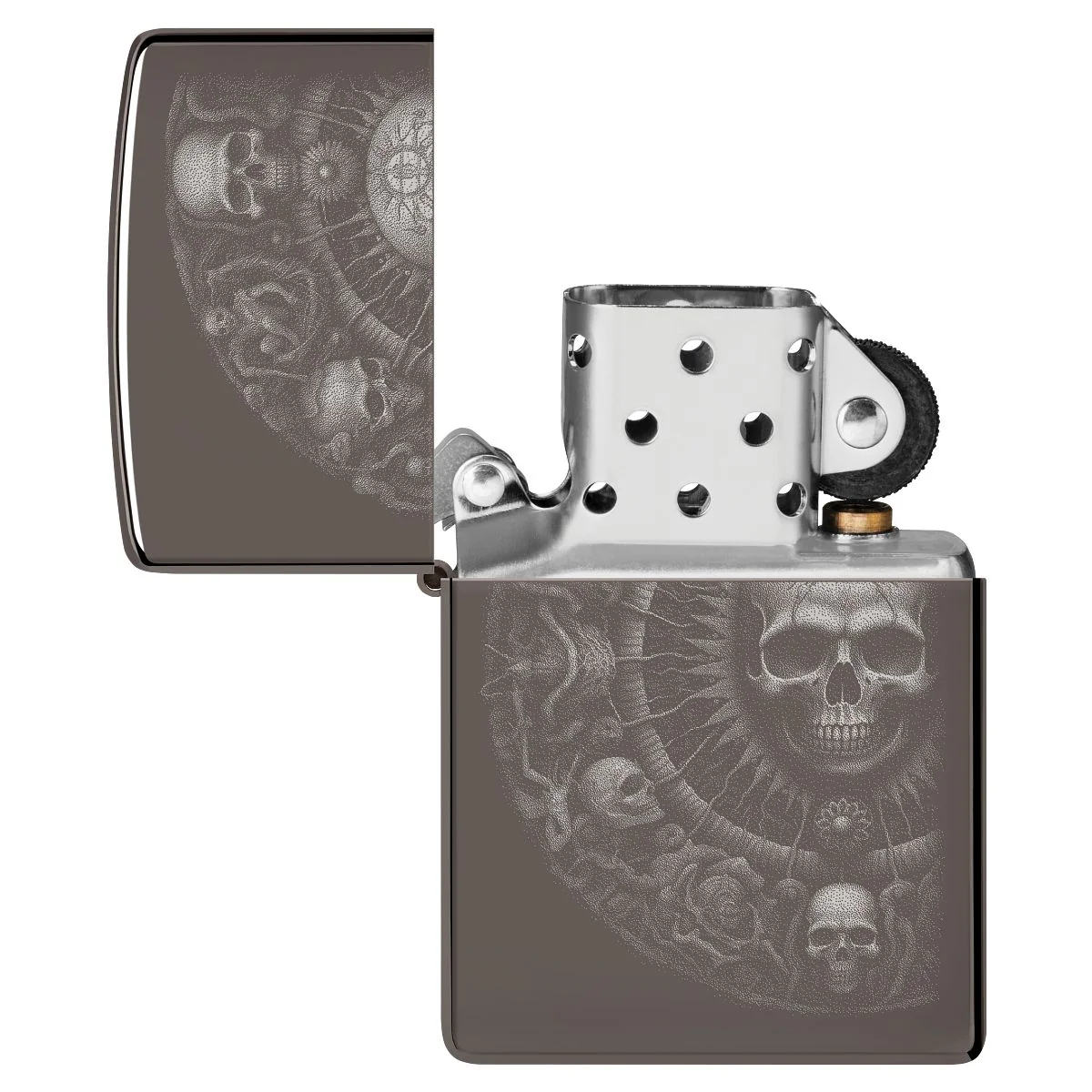 Zippo Lighter: Skull Mandala - Black Ice 46602 - Image 4