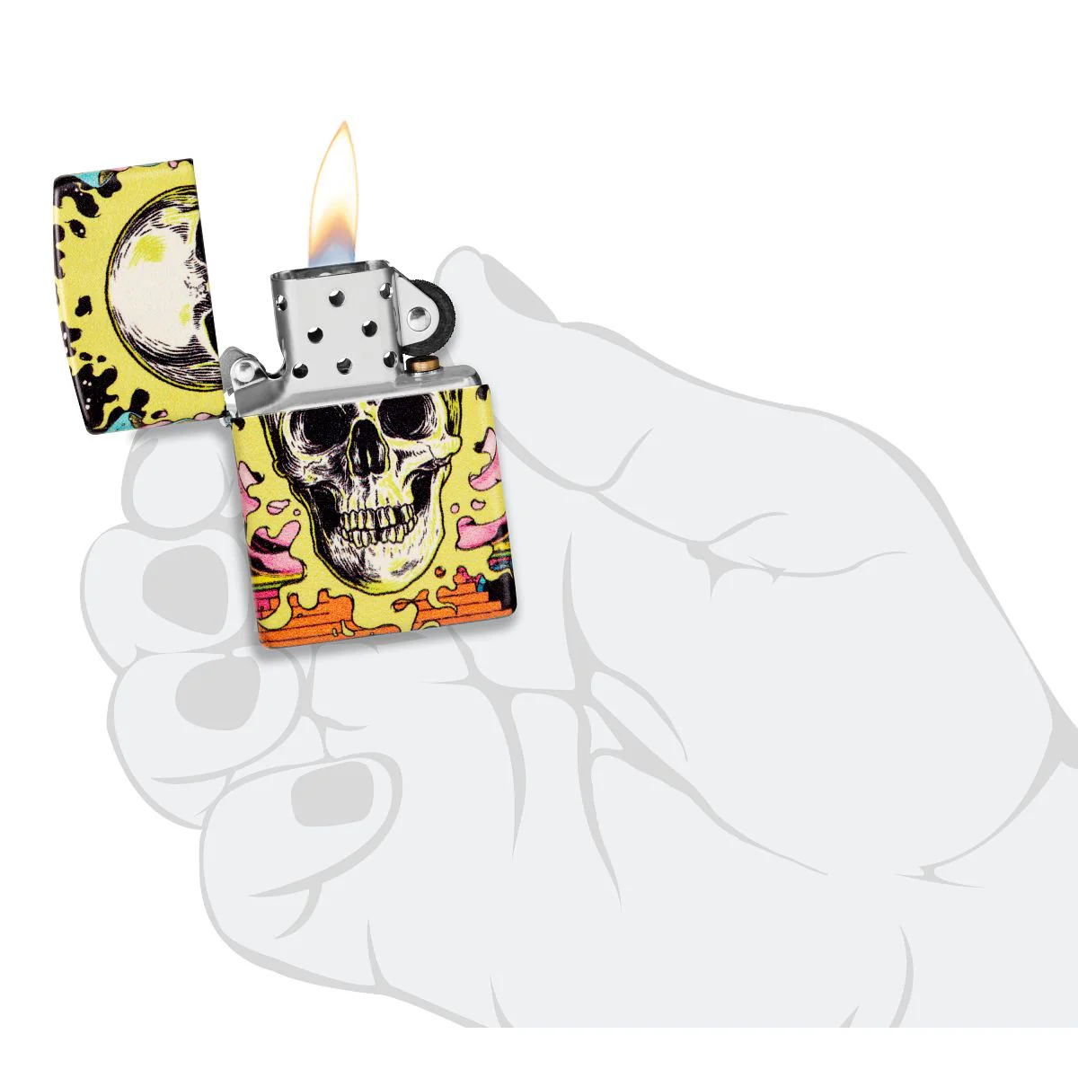 Zippo Lighter: Skull with Mushrooms, Glow in the Dark - 540 Color 48640 - Image 10