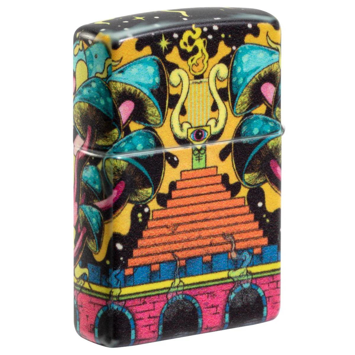 Zippo Lighter: Skull with Mushrooms, Glow in the Dark - 540 Color 48640 - Image 2