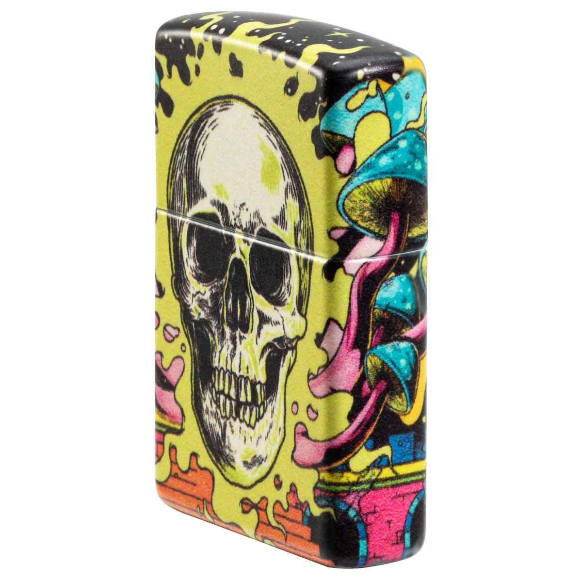 Zippo Lighter: Skull with Mushrooms, Glow in the Dark - 540 Color 48640 - Image 3