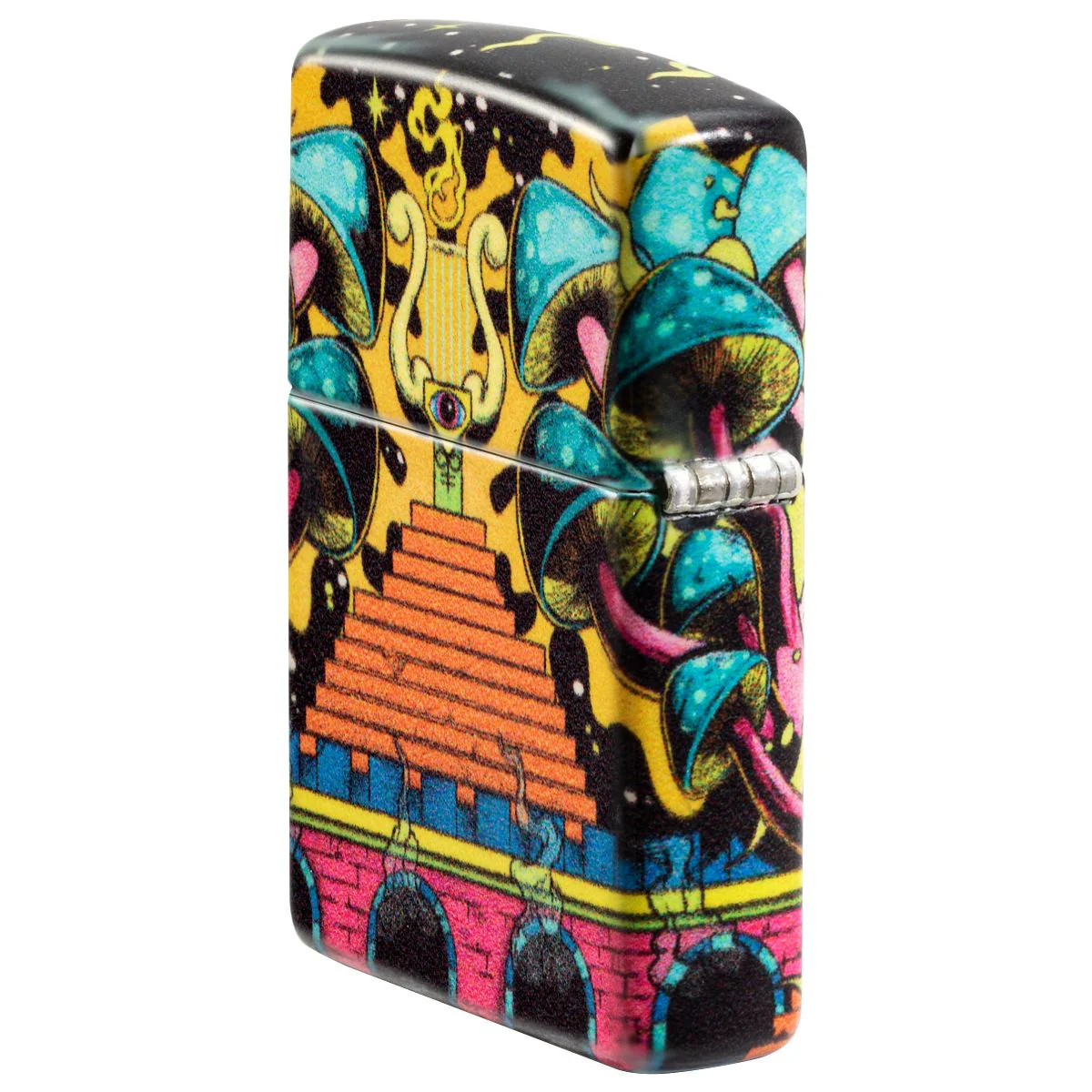 Zippo Lighter: Skull with Mushrooms, Glow in the Dark - 540 Color 48640 - Image 4