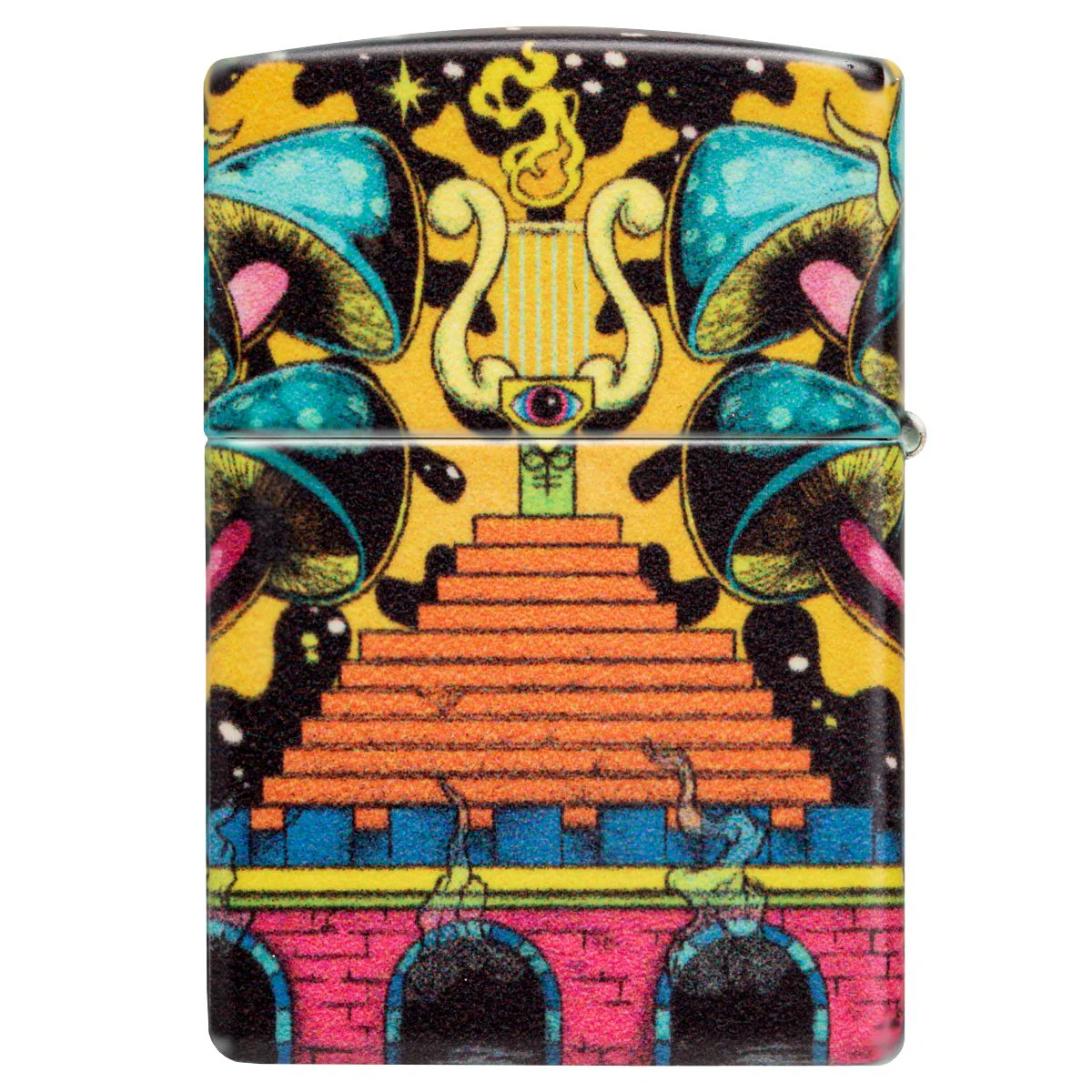 Zippo Lighter: Skull with Mushrooms, Glow in the Dark - 540 Color 48640 - Image 5