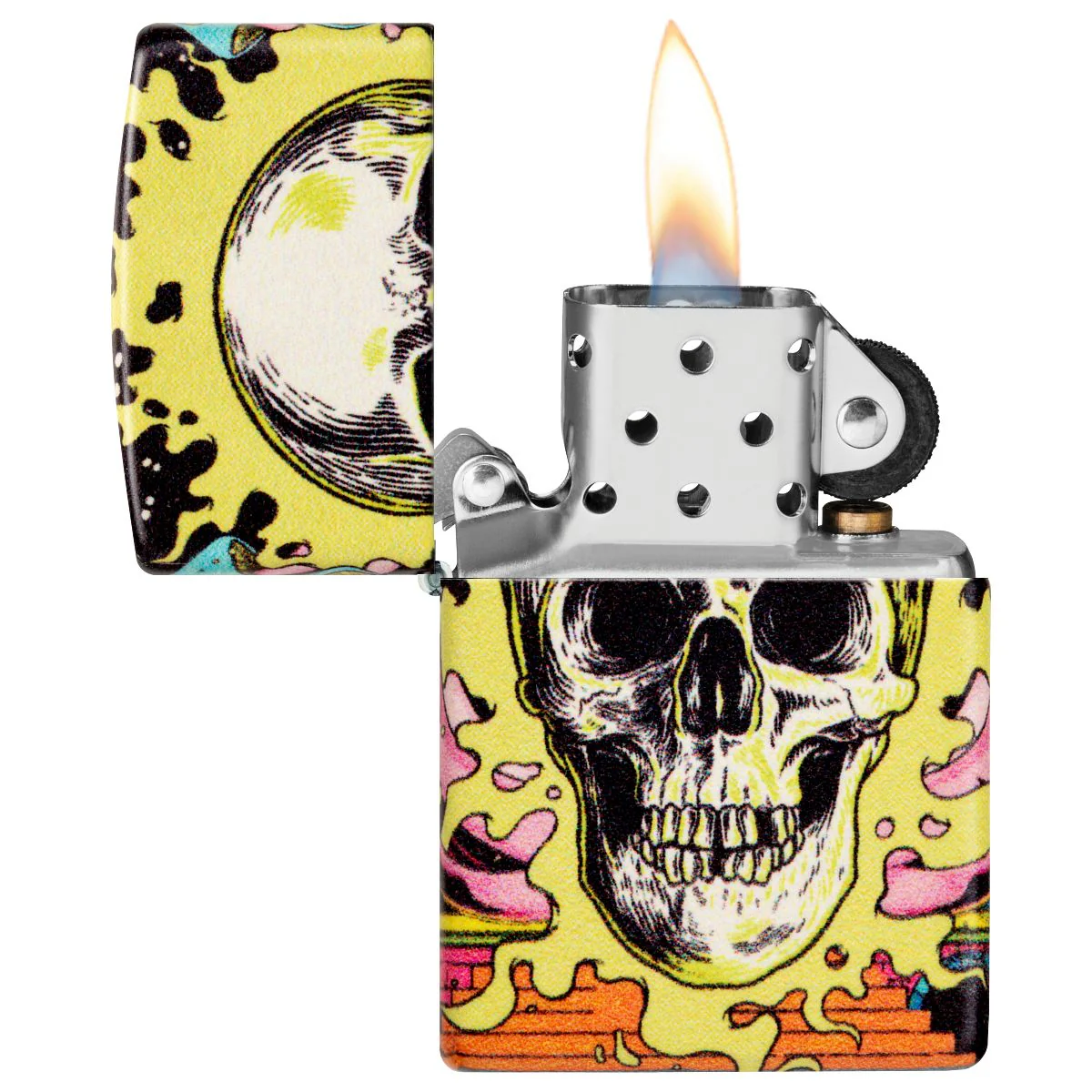 Zippo Lighter: Skull with Mushrooms, Glow in the Dark - 540 Color 48640 - Image 8