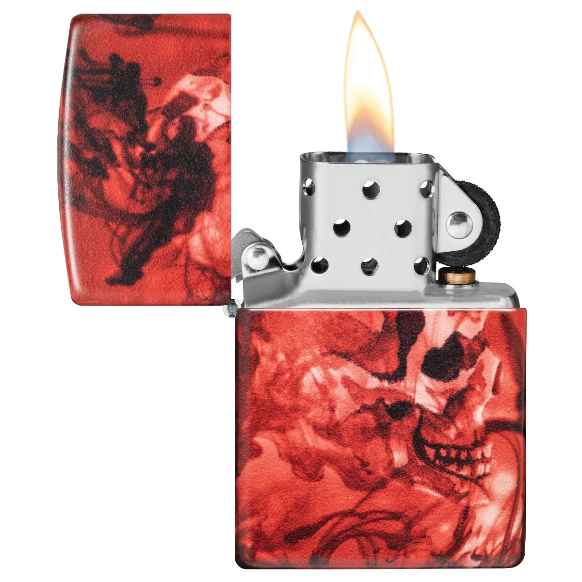 Zippo Lighter: Skull with Red Design, 540 Color - 540 Matte 48772 - Image 7