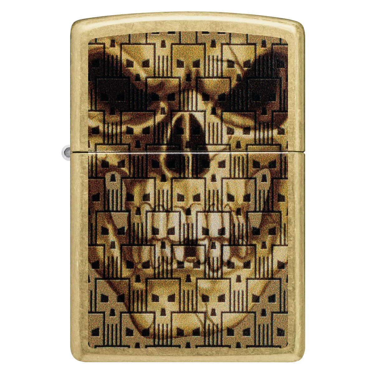 Zippo Lighter: Skulls on Skull - Street Brass 46937 - Image 2
