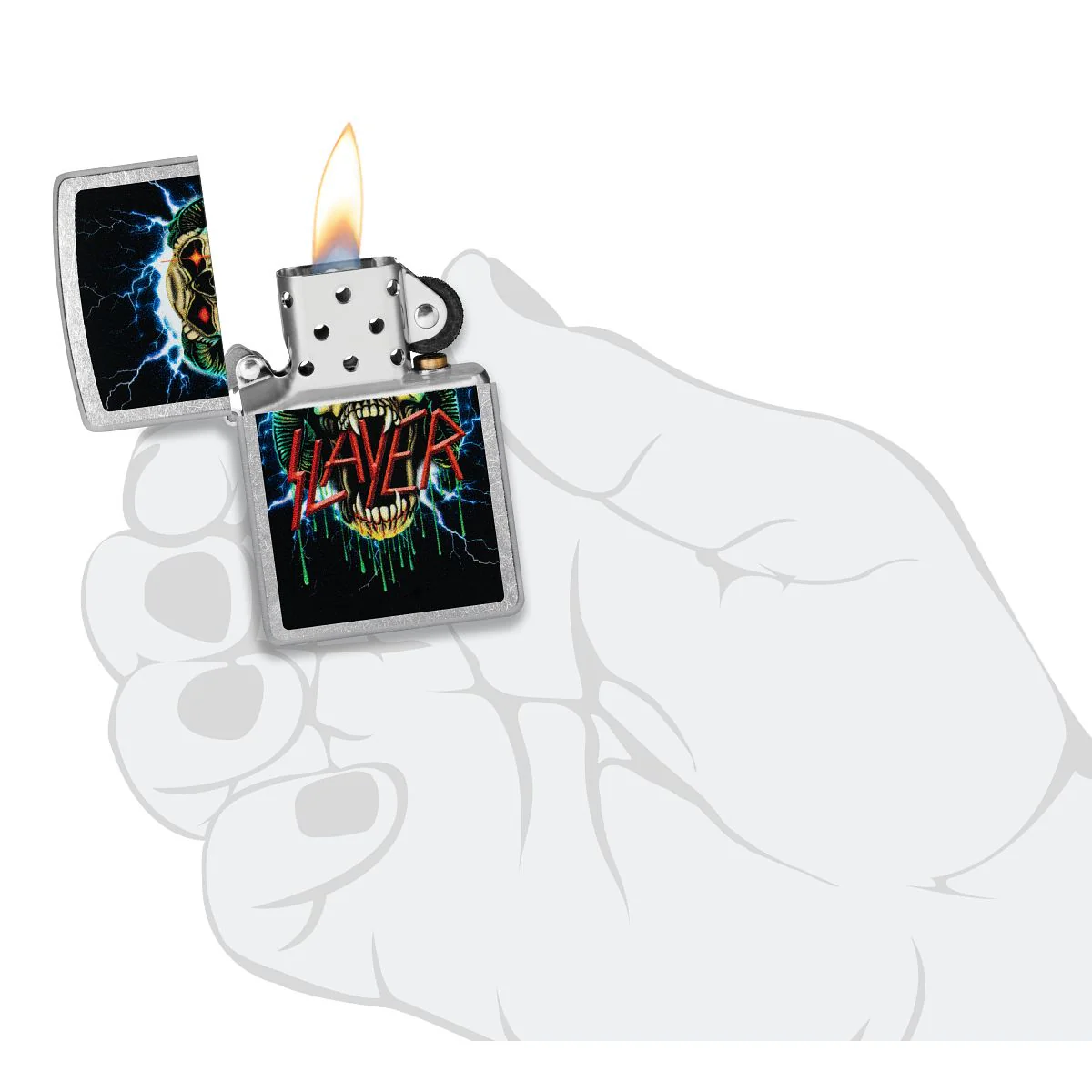 Zippo Lighter: Slayer Design - Street Chrome 47222 - Image 5