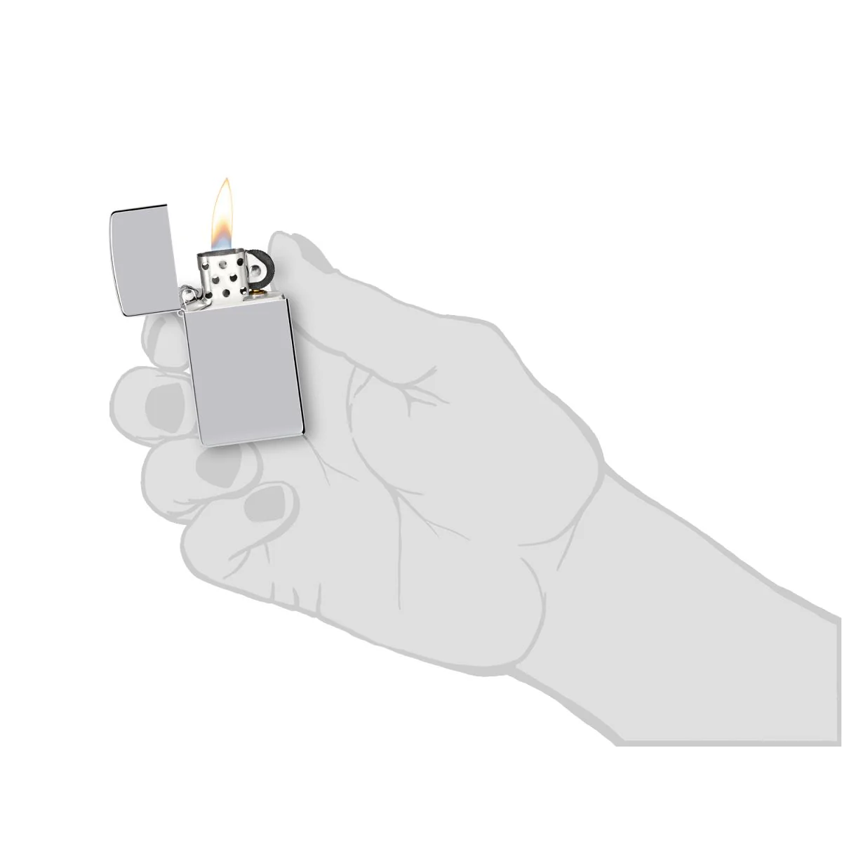 Zippo Lighter: Slim, Armor - High Polish Chrome 1606 - Image 5