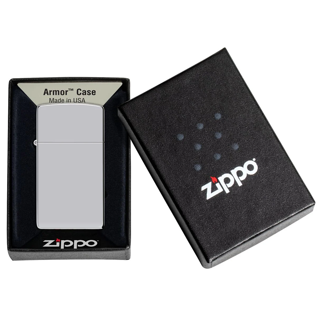 Zippo Lighter: Slim, Armor - High Polish Chrome 1606 - Image 6