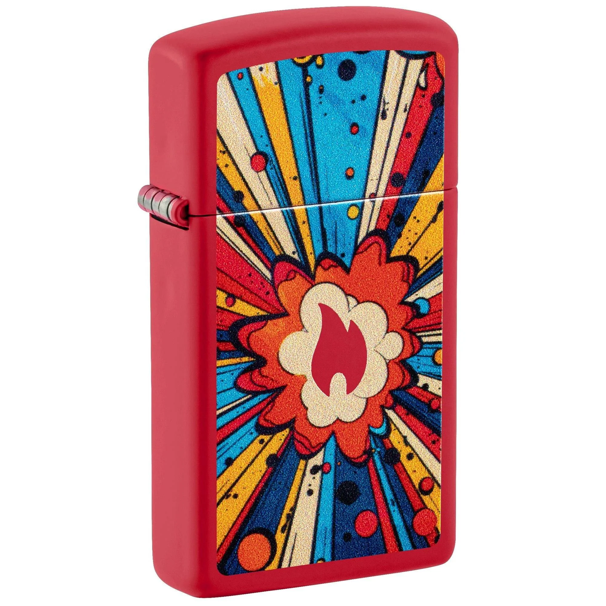 Zippo Lighter: Slim, Comic Blast - Red Matte 46716