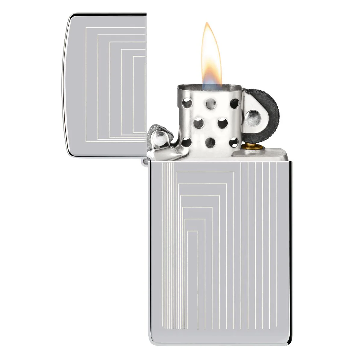 Zippo Lighter: Slim, Engraved Pattern - High Polish Chrome 46706 - Image 3
