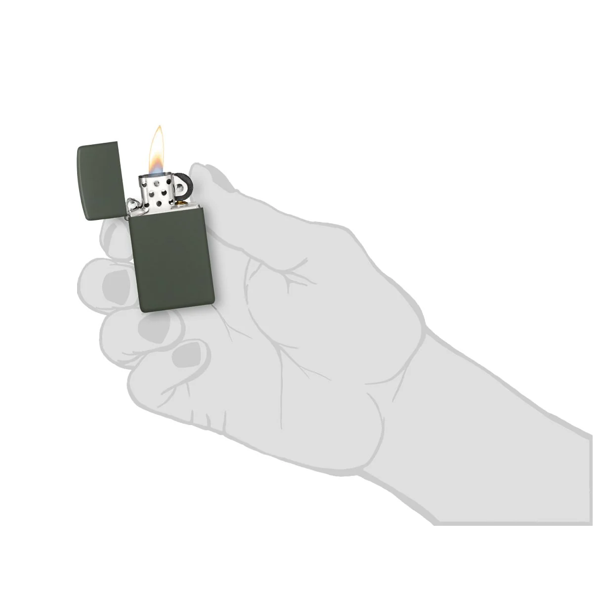 Zippo Lighter: Slim - Green Matte 1627 - Image 5