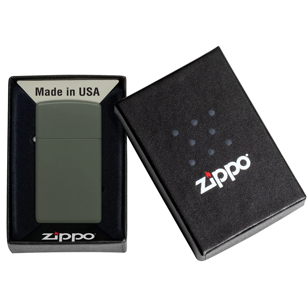 Zippo Lighter: Slim - Green Matte 1627 - Image 6