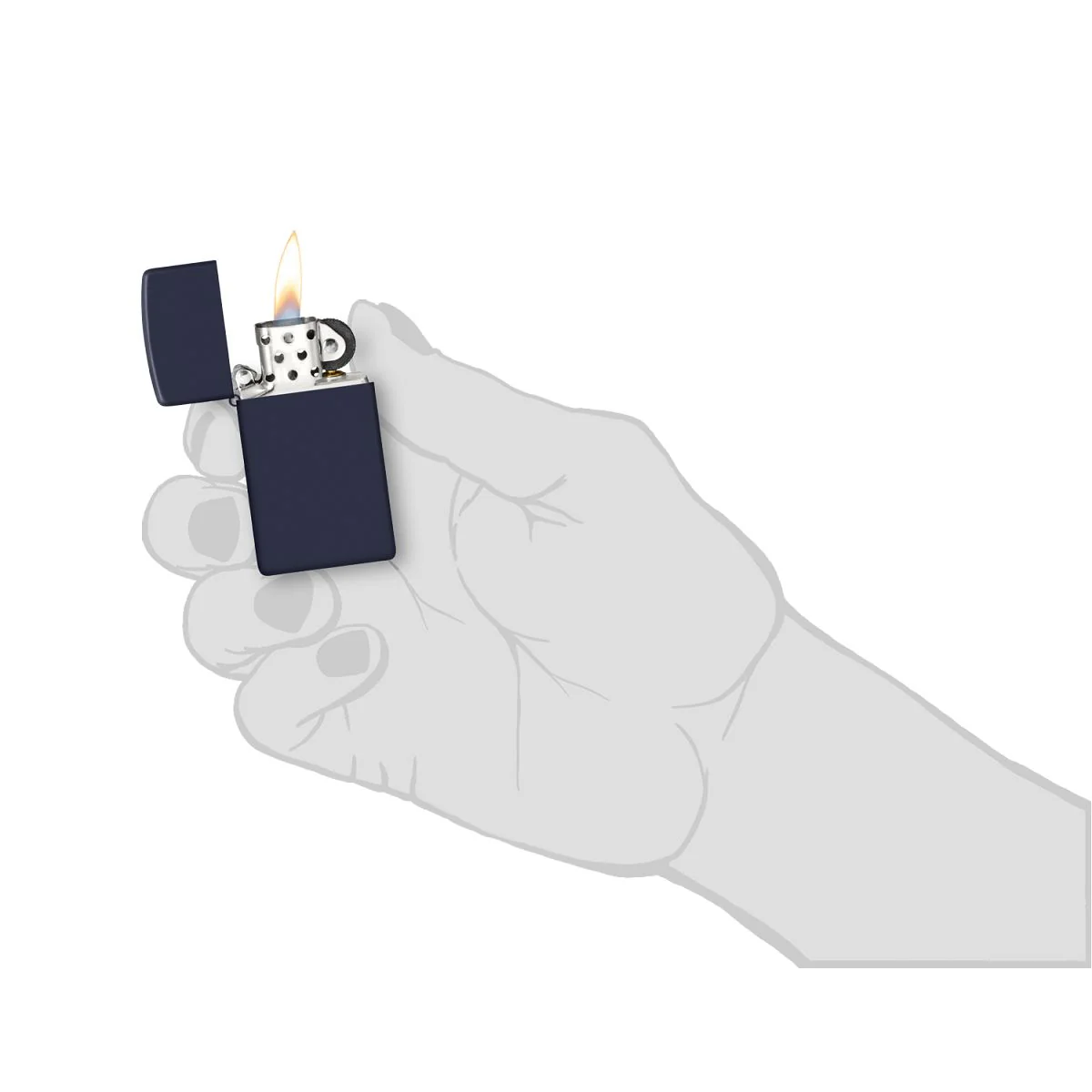 Zippo Lighter: Slim - Navy Blue Matte 1639 - Image 5
