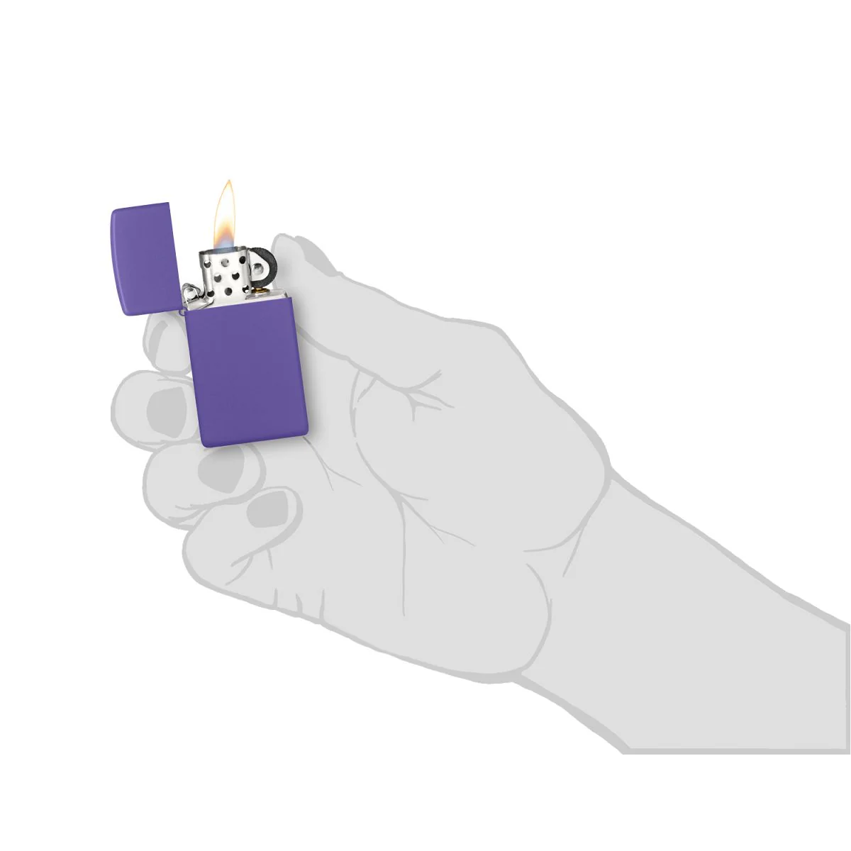 Zippo Lighter: Slim - Purple Matte 1637 - Image 5