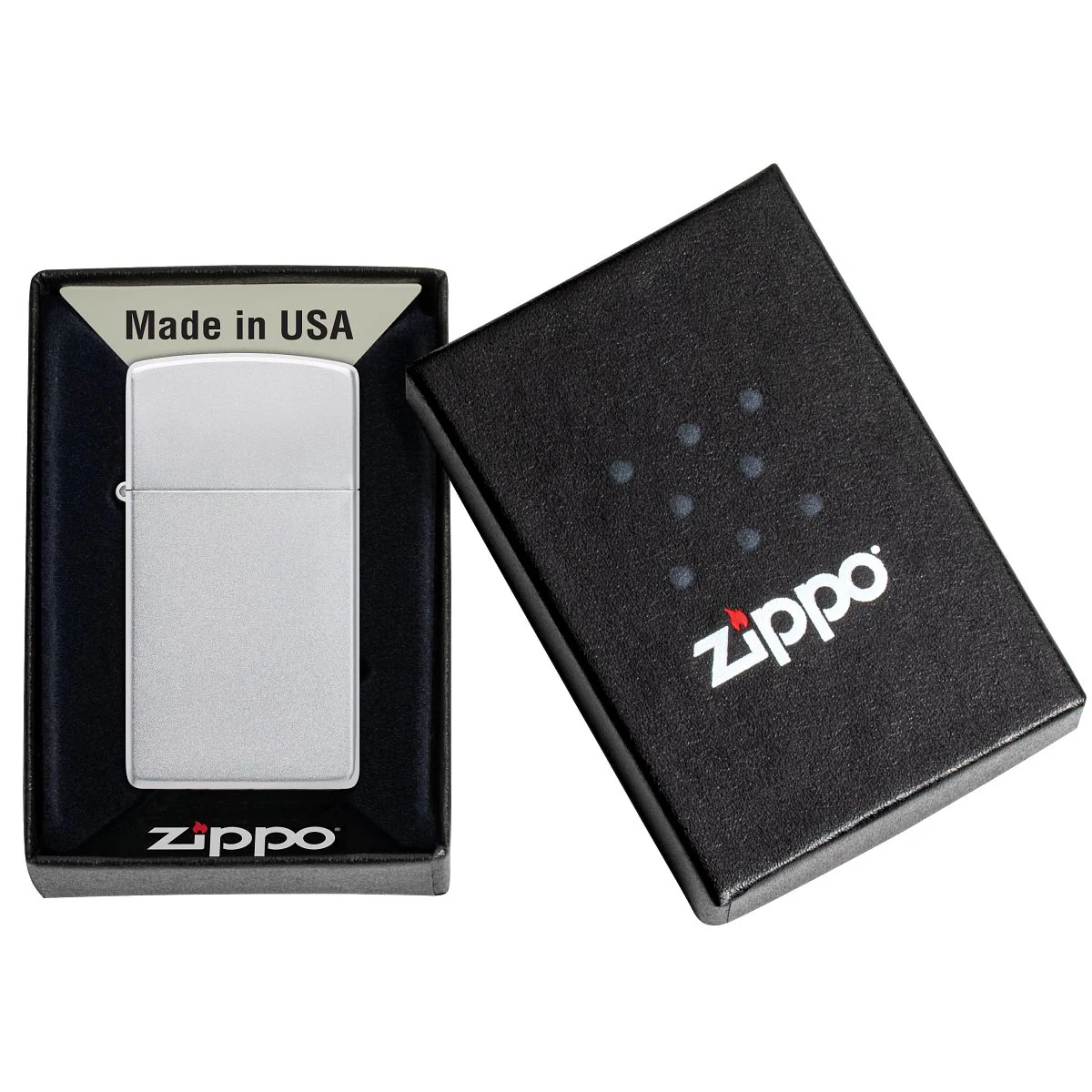 Zippo Lighter: Slim - Satin Chrome 1605 - Image 6