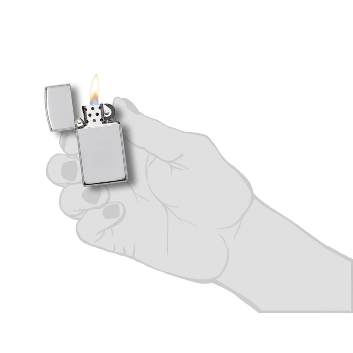 Zippo Lighter: Slim, Solid Sterling Silver - High Polish 1500 - Image 5