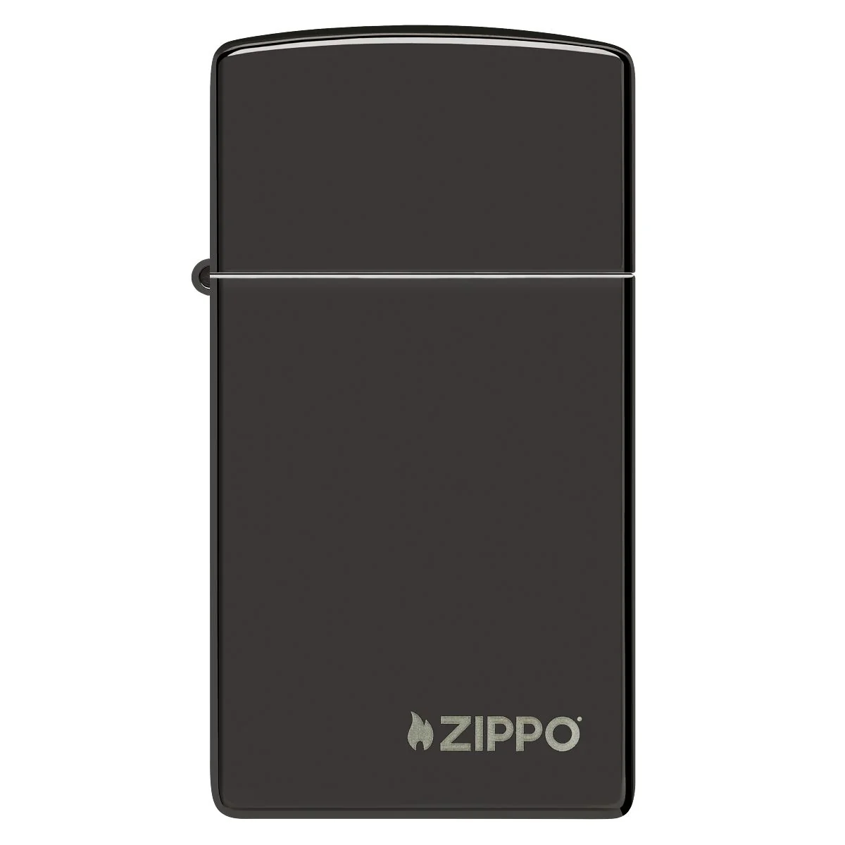 Zippo Lighter: Slim with Zippo Logo - Ebony 28123ZL - Image 2